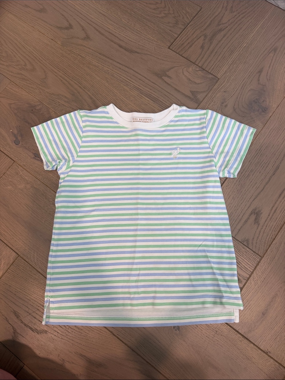 The Beaufort Bonnet Company Striped Tee in White, Light Blue & Mint